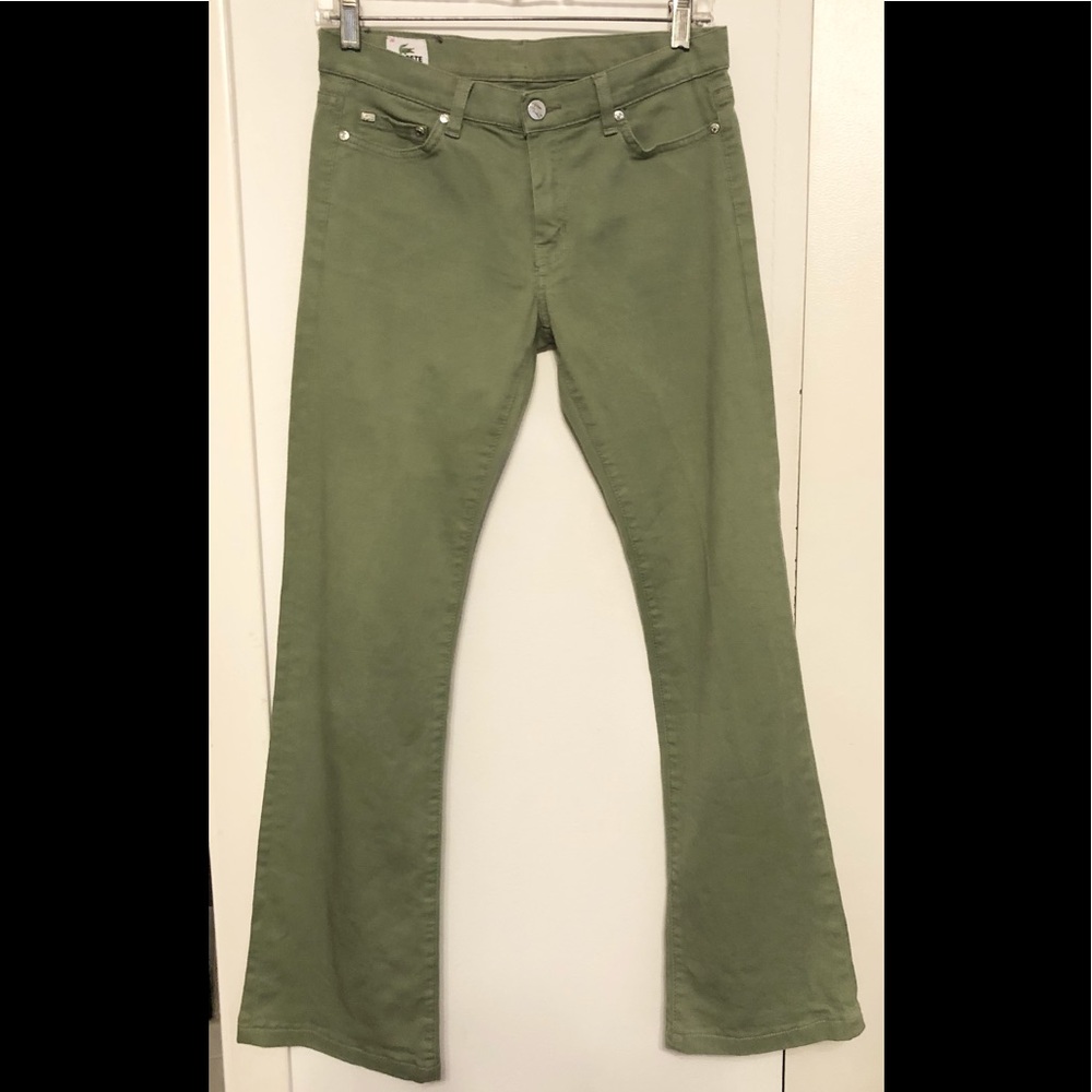 LACOSTE GREEN KHAKI PANTS EUC 36
